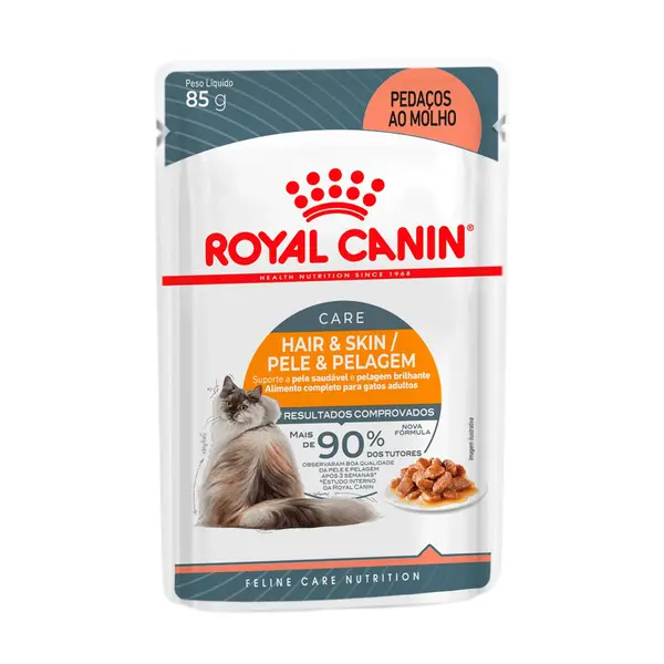 Ração Úmida Royal Canin Sachê Hair e Skin Gatos Adultos