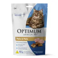 Petisco Optimum Gatos Adultos Pele e Pelo Salmão e Vegetais