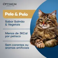 Petisco Optimum Gatos Adultos Pele e Pelo Salmão e Vegetais