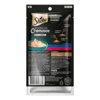 Petisco Sheba Cremoso para Gatos Adultos Atum com Salmão e Frango com Camarão