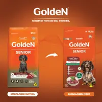 Ração Golden Cães Sênior Porte Pequeno Mini Bits Carne e Arroz