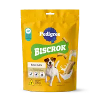 Biscoito Pedigree Biscrok para Cães Adultos Raças Pequenas Leite