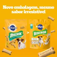 Biscoito Pedigree Biscrok para Cães Adultos Raças Pequenas Leite