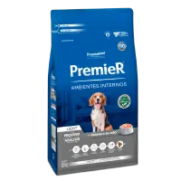 Ração Premier Ambientes Internos Light Cães Adultos Frango e Salmão
