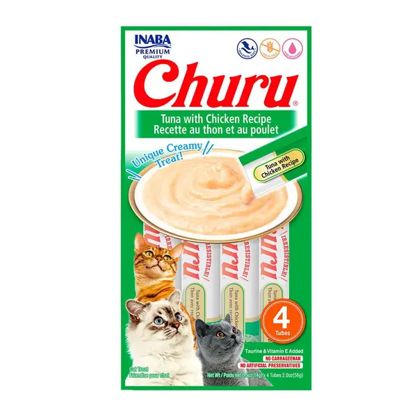Petisco Churu Atum e Galinha para Gatos