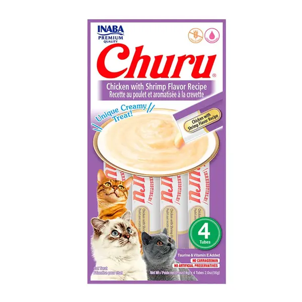 Petisco Churu Galinha e Camarão para Gatos