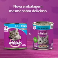Ração Úmida Whiskas Lata Patê para Gatos Adultos Atum