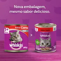 Ração Úmida Whiskas Lata Patê para Gatos Adultos Carne