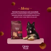 Ração GranPlus Menu Cães Filhotes Carne e Arroz