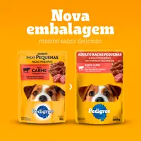 Ração Úmida Pedigree Sachê Cães Adultos Raças Pequenas Carne ao Molho