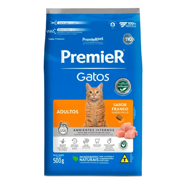 Ração Premier Ambientes Internos Gatos Adultos Frango
