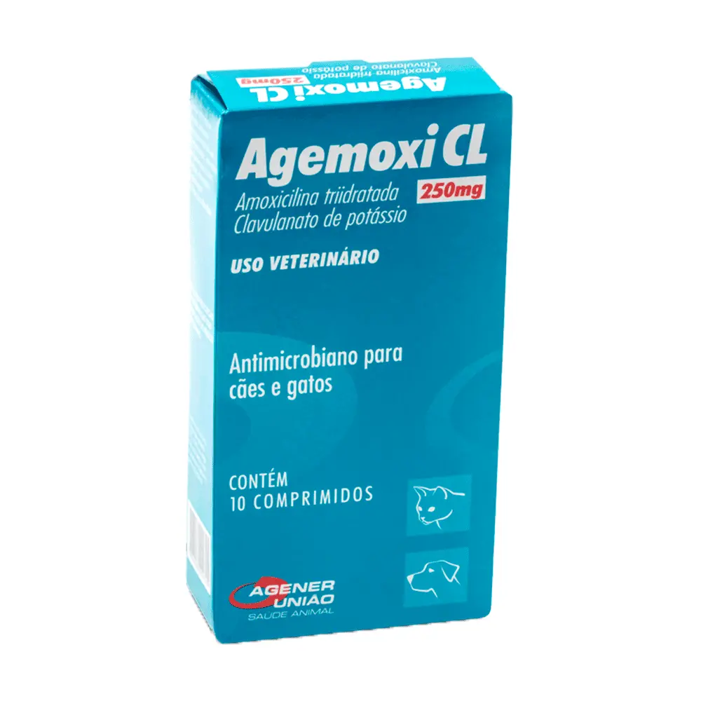 Antimicrobiano Agemoxi CL 250mg Cães e Gatos