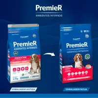 Ração Premier Ambientes Internos Dermacare Cães Adultos Raças Pequenas Salmão