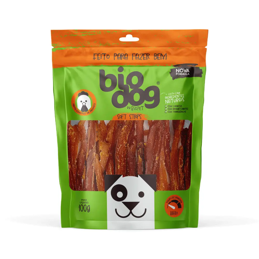 Petisco Soft Strips Macio Frango Biodog