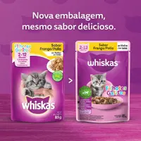 Ração Úmida Whiskas Sachê Frango ao Molho Gatos Filhotes