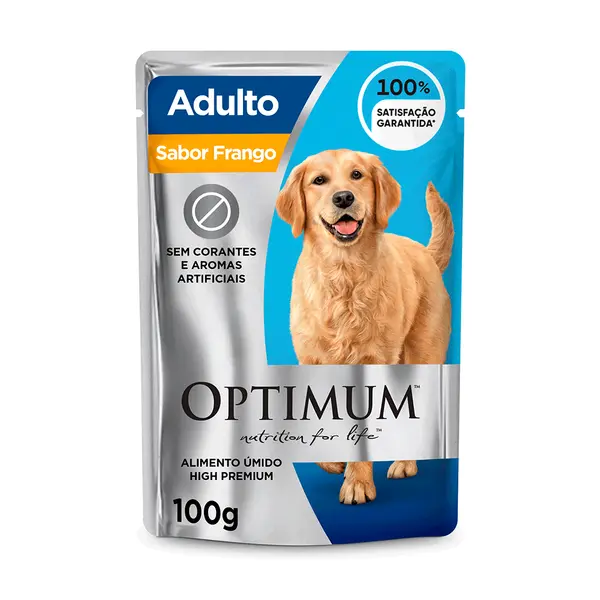 Ração Úmida Optimum Sachê Cães Adultos Frango