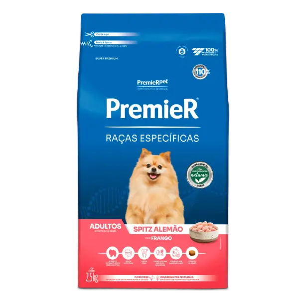 Ração Premier Raças Específicas Spitz Alemão Adulto Frango