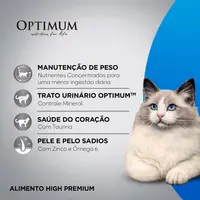 Ração Optimum para Gatos Adultos Castrados Carne