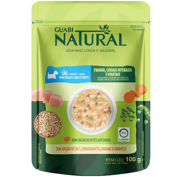 Ração Úmida Guabi Natural Cães Adultos Frango e Cereais