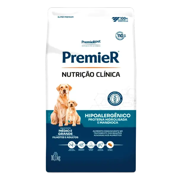 Ração Premier Nutrição Clínica Hipoalergênico Cães Médio e Grande Porte