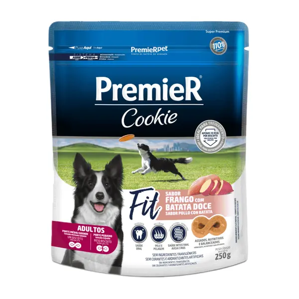 Cookie Premier Fit Cães Adultos Frango com Batata Doce