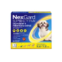 NexGard Spectra 3,6kg a 7,5kg: Antipulgas, Carrapatos e Vermífugo