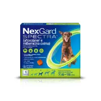 NexGard Spectra 7,6kg a 15kg: Antipulgas, Carrapatos e Vermífugo