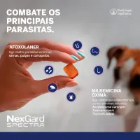 NexGard Spectra 7,6kg a 15kg: Antipulgas, Carrapatos e Vermífugo