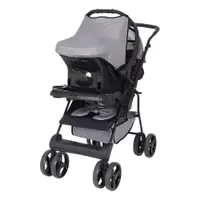 Kit Carrinho de Bebê Solare e Bebê Conforto Tutti Baby - Cinza Mescla