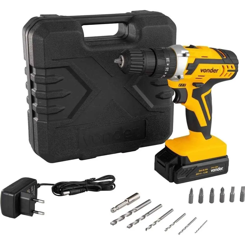 Parafusadeira E Furadeira Com Impacto Vonder Bateria Pfv 238I - Bivolt