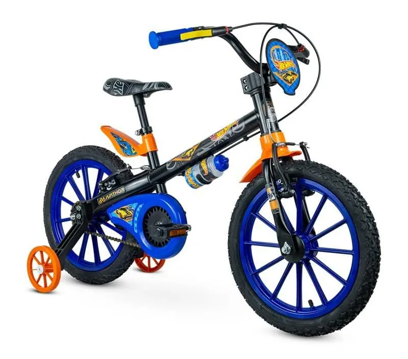 Bicicleta Infantil Aro 16 Hot Wheels Nathor - Azul