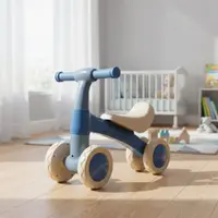 Bicicleta de Equilíbrio Andador Infantil Sem Pedal Havan Baby - Bege e Azul