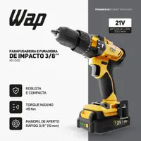 Parafusadeira e Furadeira 3/8” Wap K21 Id02 Torque 45Nm