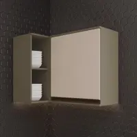 Armário Aéreo Canto 94,5cm 1 Porta com Nicho Henn Connect