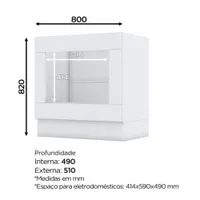 Balcão Forno de Embutir Americana Henn 80 cm