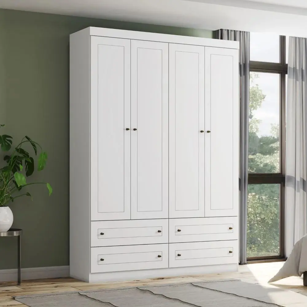 Guarda-Roupa 4 Portas 4 Gavetas Henn Americano