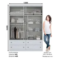 Guarda-Roupa 4 Portas 4 Gavetas Henn Americano