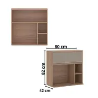 Armário Aéreo 80cm 1 Porta com Nicho Luciane Yara