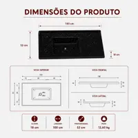 Tampo de Pia com Cuba Granitada Rorato 100x53cm