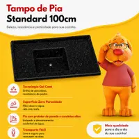 Tampo de Pia com Cuba Granitada Rorato 100x53cm