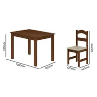 Mesa de Jantar 4 Cadeiras 76,5cm x 76,5cm Arauna