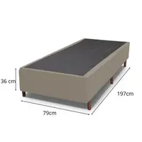 Base Box Solteiro Prince Sued 79x197x41cm