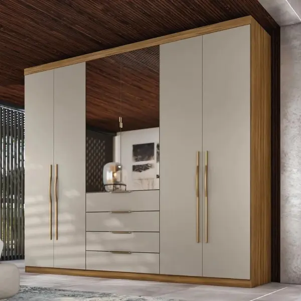Guarda-Roupa Casal 6 Portas 4 Gavetas Demobile Giardino New