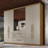 Guarda-Roupa Casal 6 Portas 4 Gavetas Demobile Giardino New