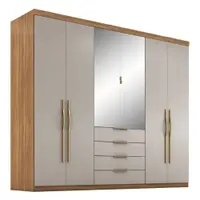 Guarda-Roupa Casal 6 Portas 4 Gavetas Demobile Giardino New