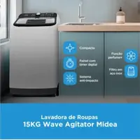 Máquina de Lavar Midea Wave Agitator 15Kg Ciclo Tira-manchas