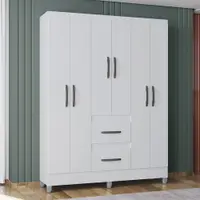 Guarda Roupa Poquema Capri 6 Portas 2 Gavetas