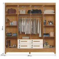 Guarda Roupa e Cômoda Moval Florida 2 Peças 8 Portas 12 Gavetas