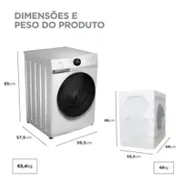 Lava e Seca Midea 11kg HealthGuard Conectada MF201D110WB/WK-01