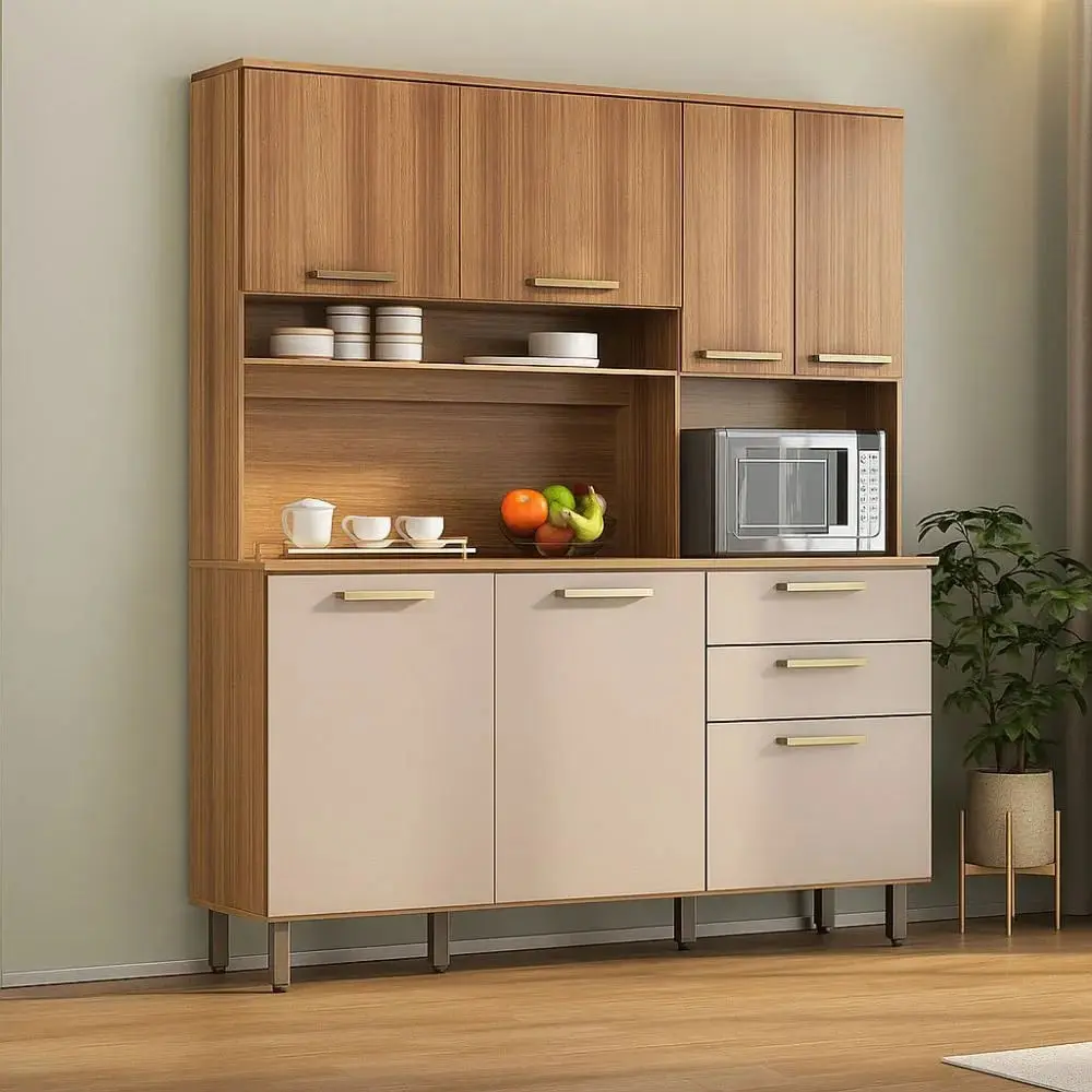 Cozinha Compacta 7 Portas 2 Gavetas com Tampo Luciane Luciane